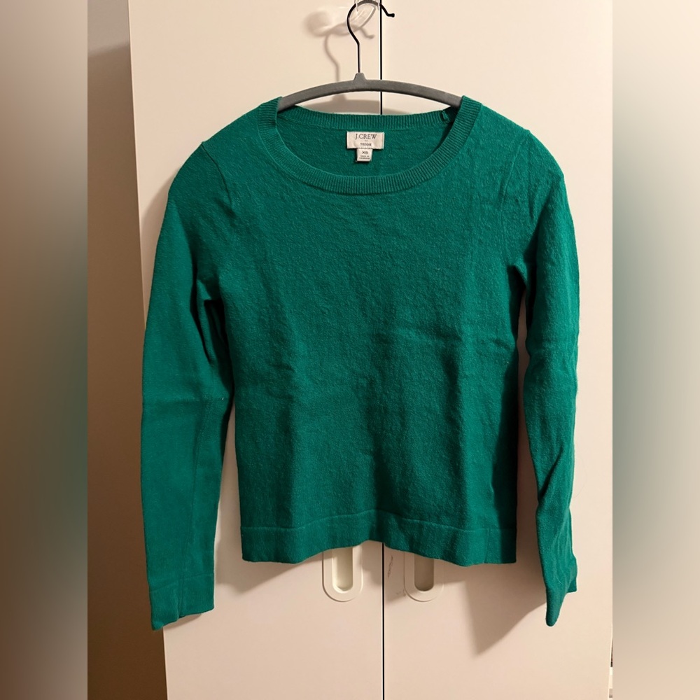 J. Crew Green Teddie Sweater XS